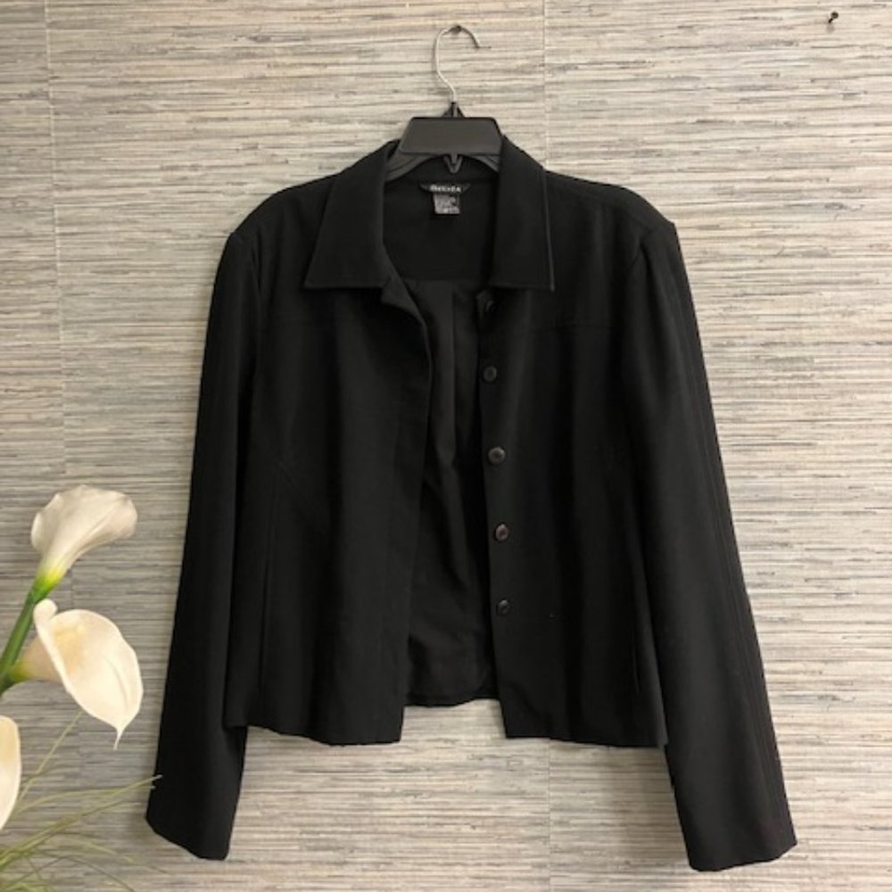 BELIZA - Size 14/16 (runs small) - Black Casual Career Jacket Fully Lined - EUC!